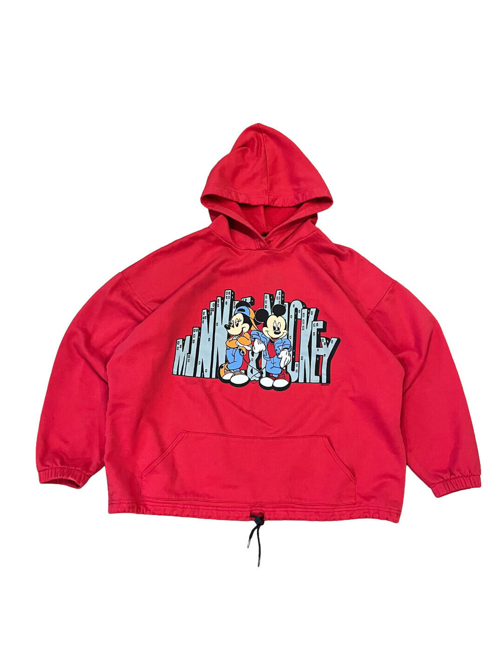 Vintage Mickey Mouse Minnie Mouse Hoodie Mens Large Red 1990s Disney